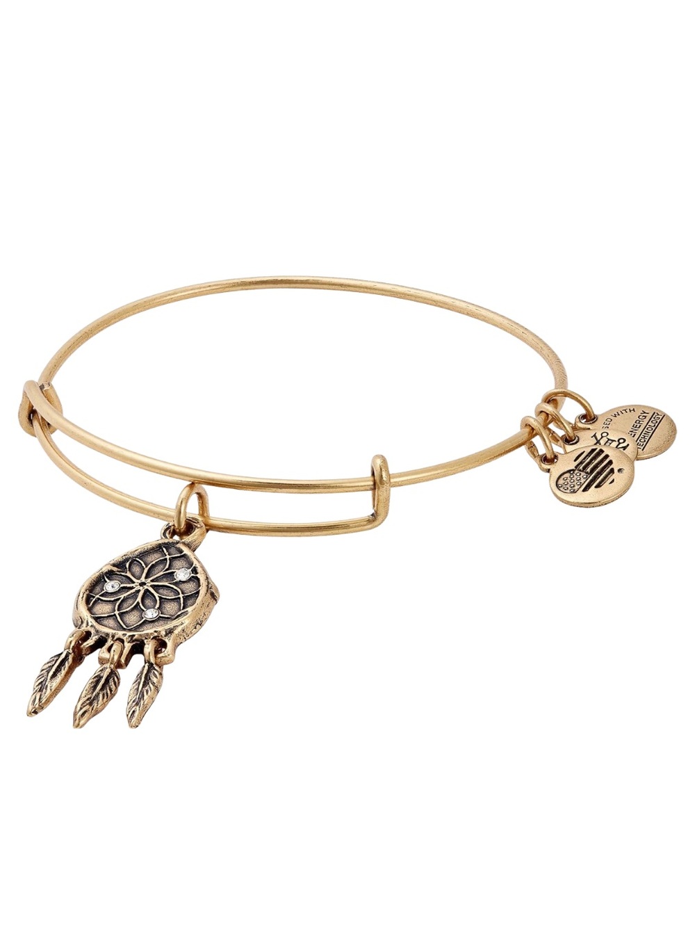 Alex and Ani Gold Dreamcatcher Charm Bangle Bracelet - Gold